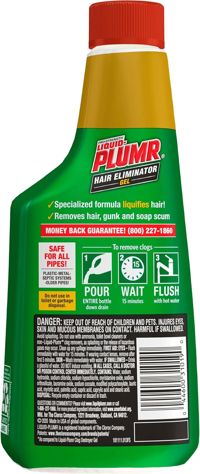 Pro-Strength Hair Eliminator Gel Clog Remover, Hair Clog Remover and Drain Opene