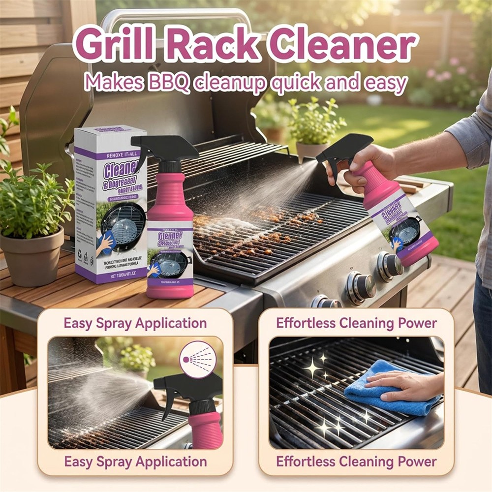 Fast-Acting Heavy-Duty Max Grill Degreaser Spray BBQ Cleaner Grease Remover