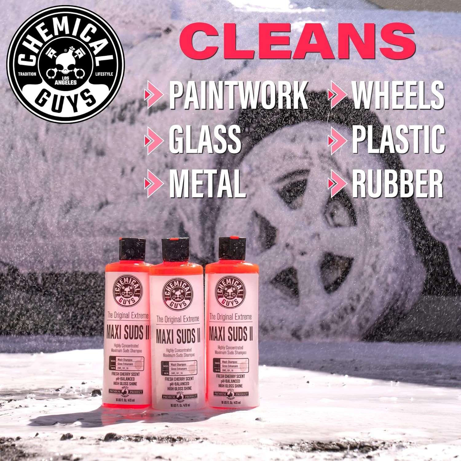 Chemical Guys Maxi Suds II Foaming Car Wash Soap – High Foam Car Wash Soap, Ch
