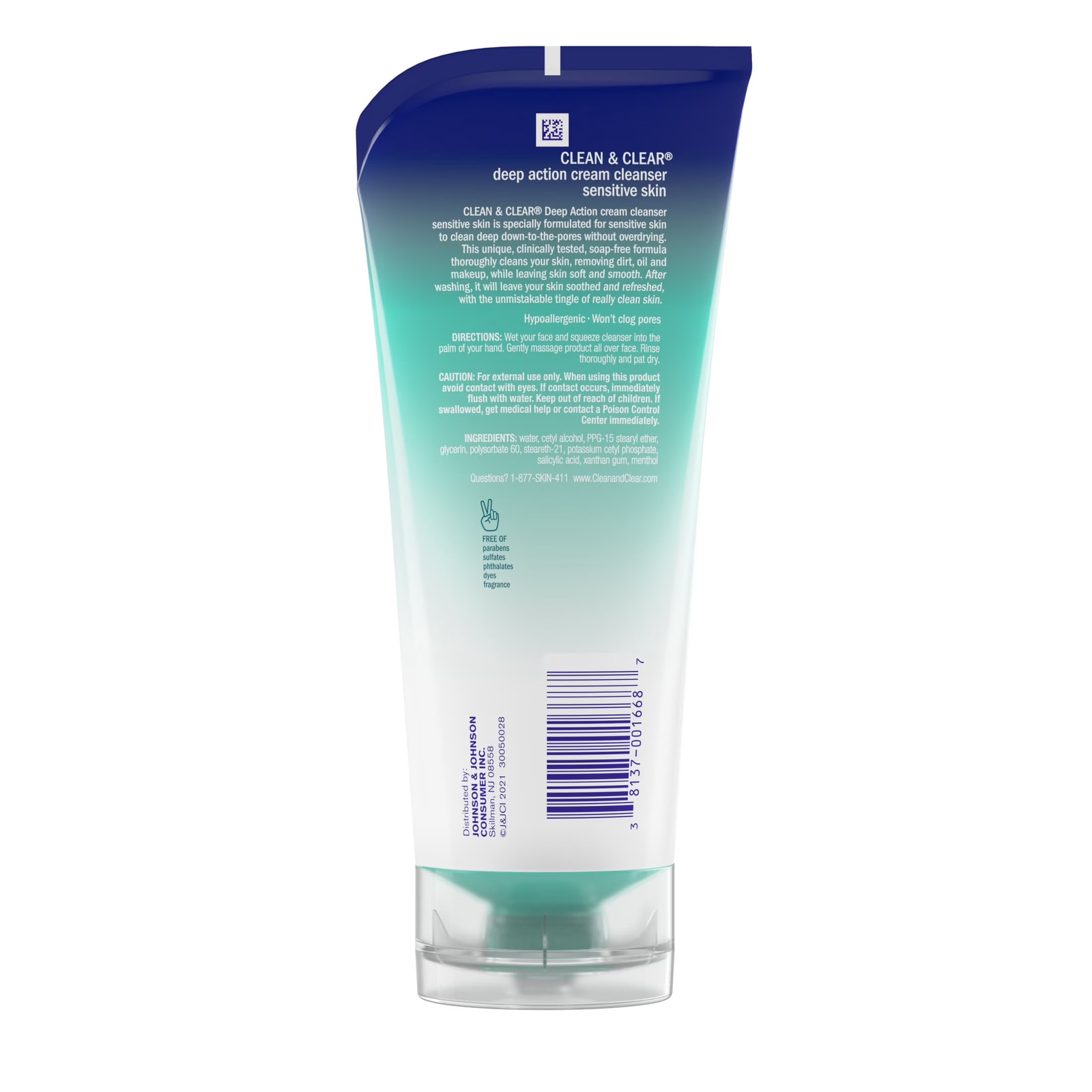 Oil-Free Deep Action Cream Facial Cleanser, 6.5 Oz