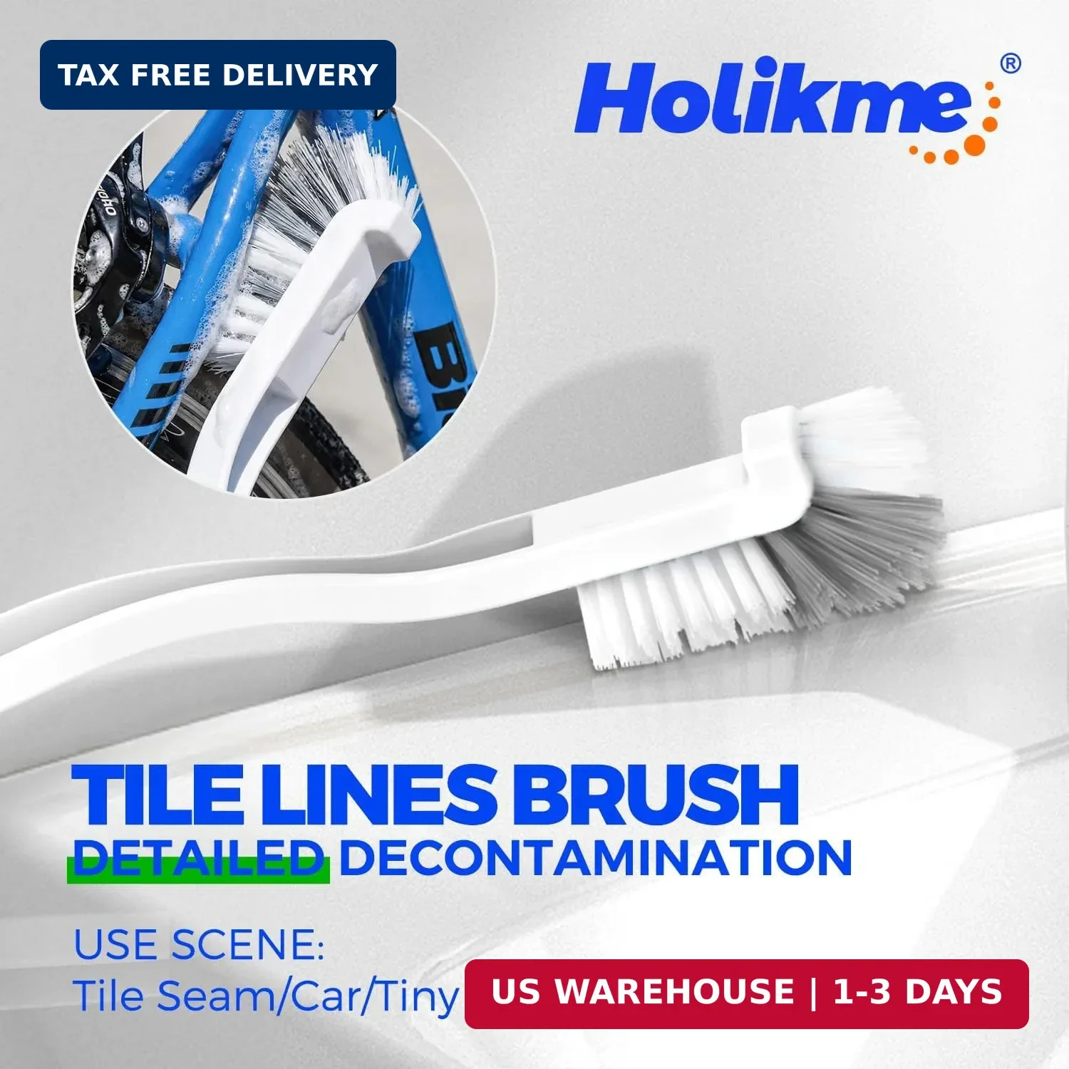 Holikme 7 Pack Deep Cleaning Brush Set, Scrub Pads with Scraper Tip for Pool Wal