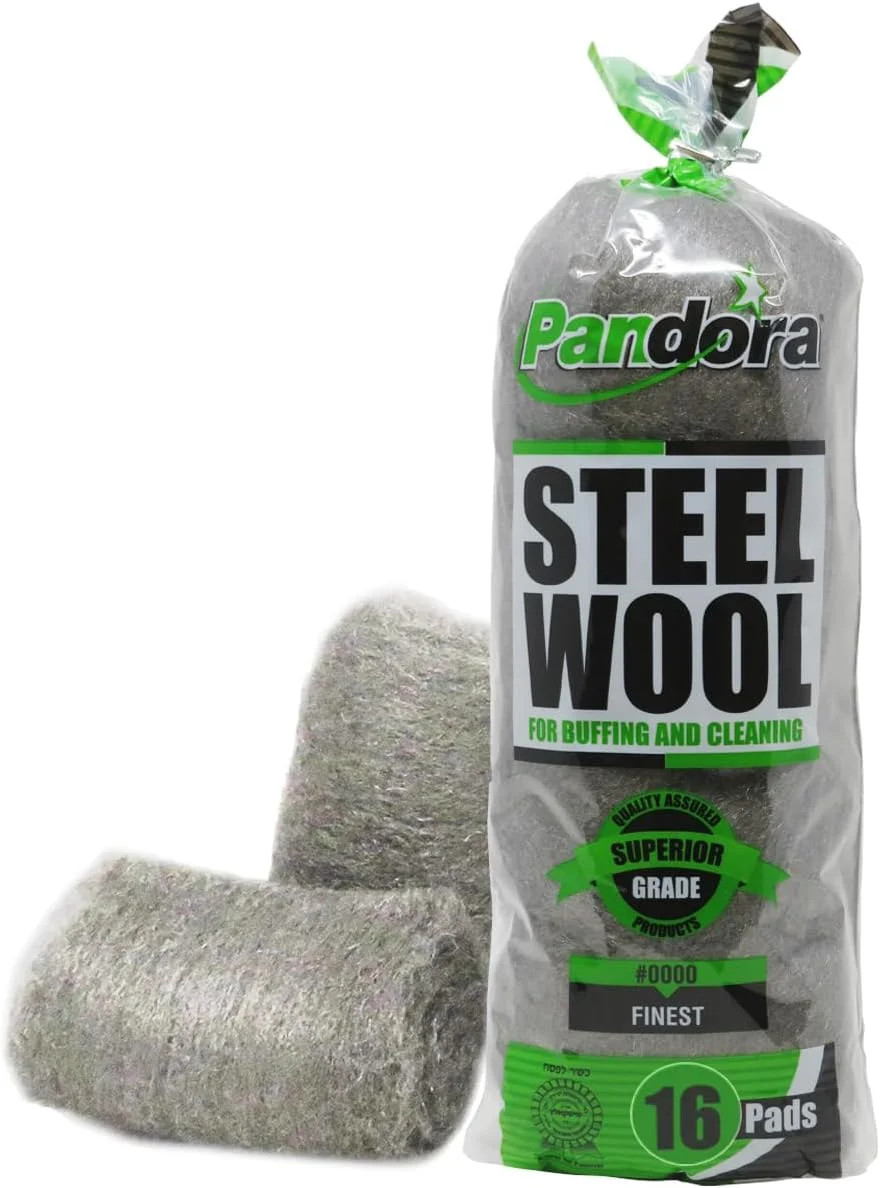 Steel Wool #0000 – Finest Grade, 16 Pads for Buffing and Cleaning – Quality Meta