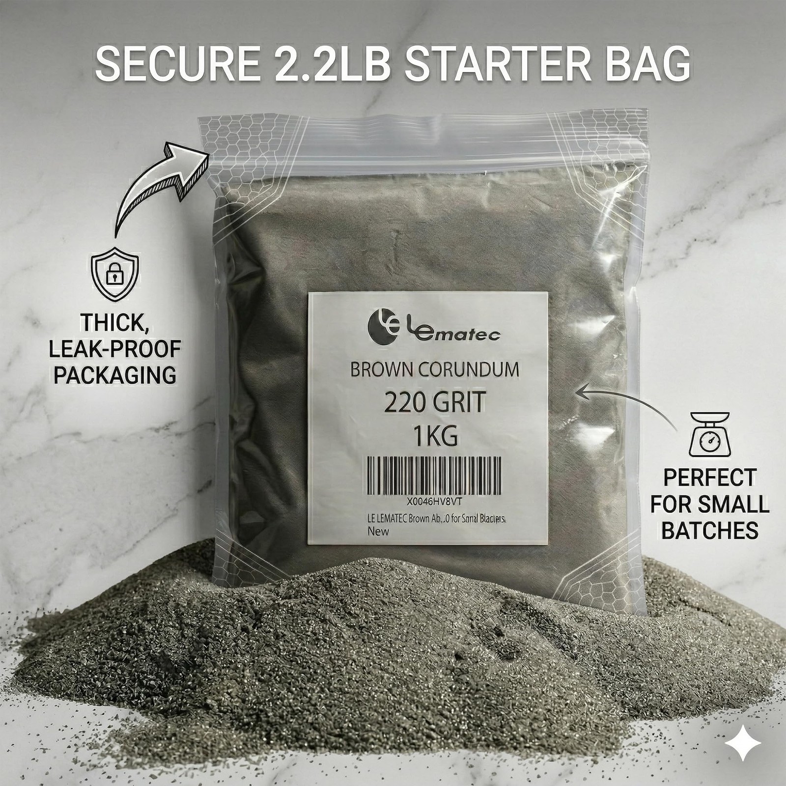 LE LEMATEC Brown Corundum Abrasive Blasting Media #220 – Ideal for Surface Pr…