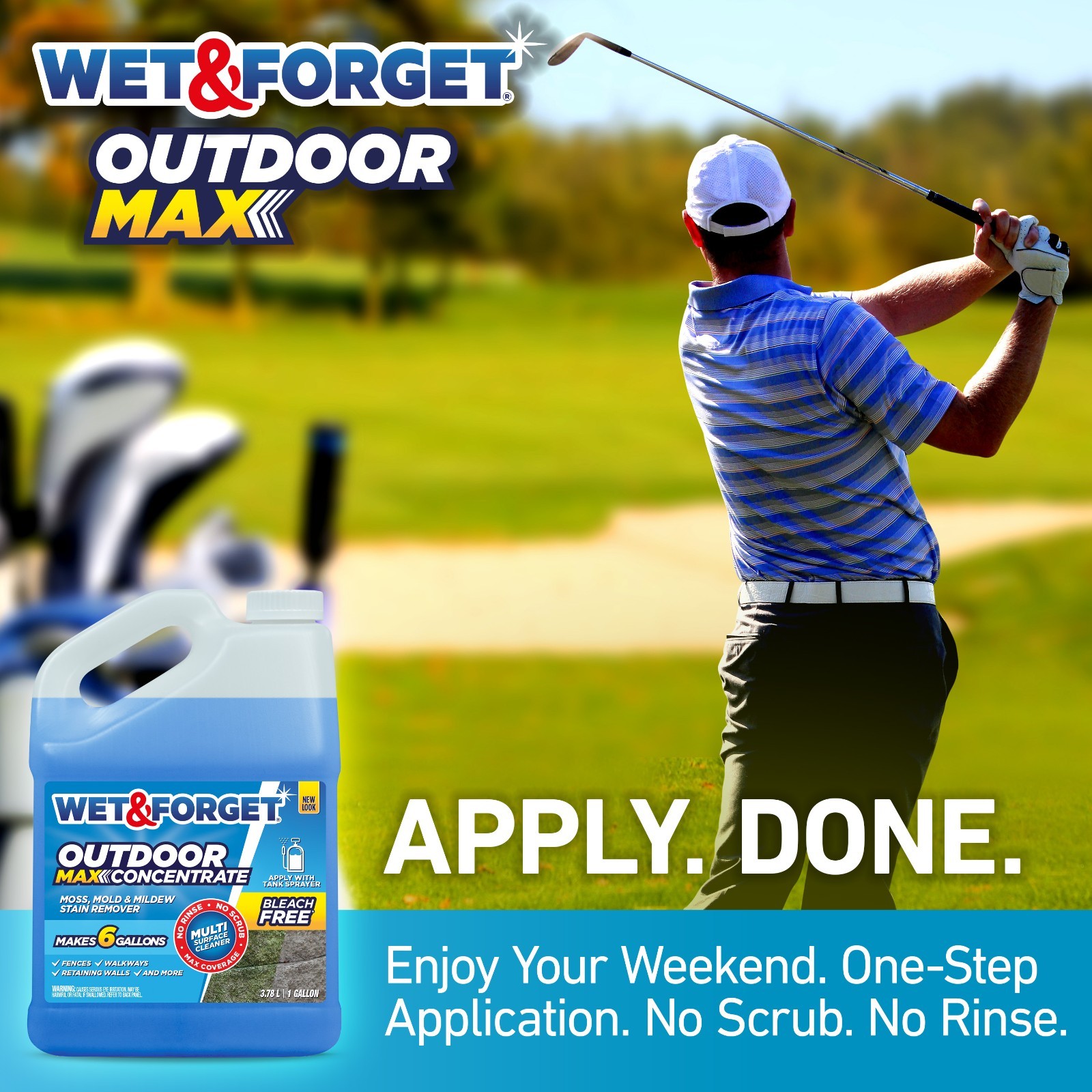 Wet & Forget Outdoor Moss/Mold/Mildew/Algae Stain Remover 128oz – 2 Pack