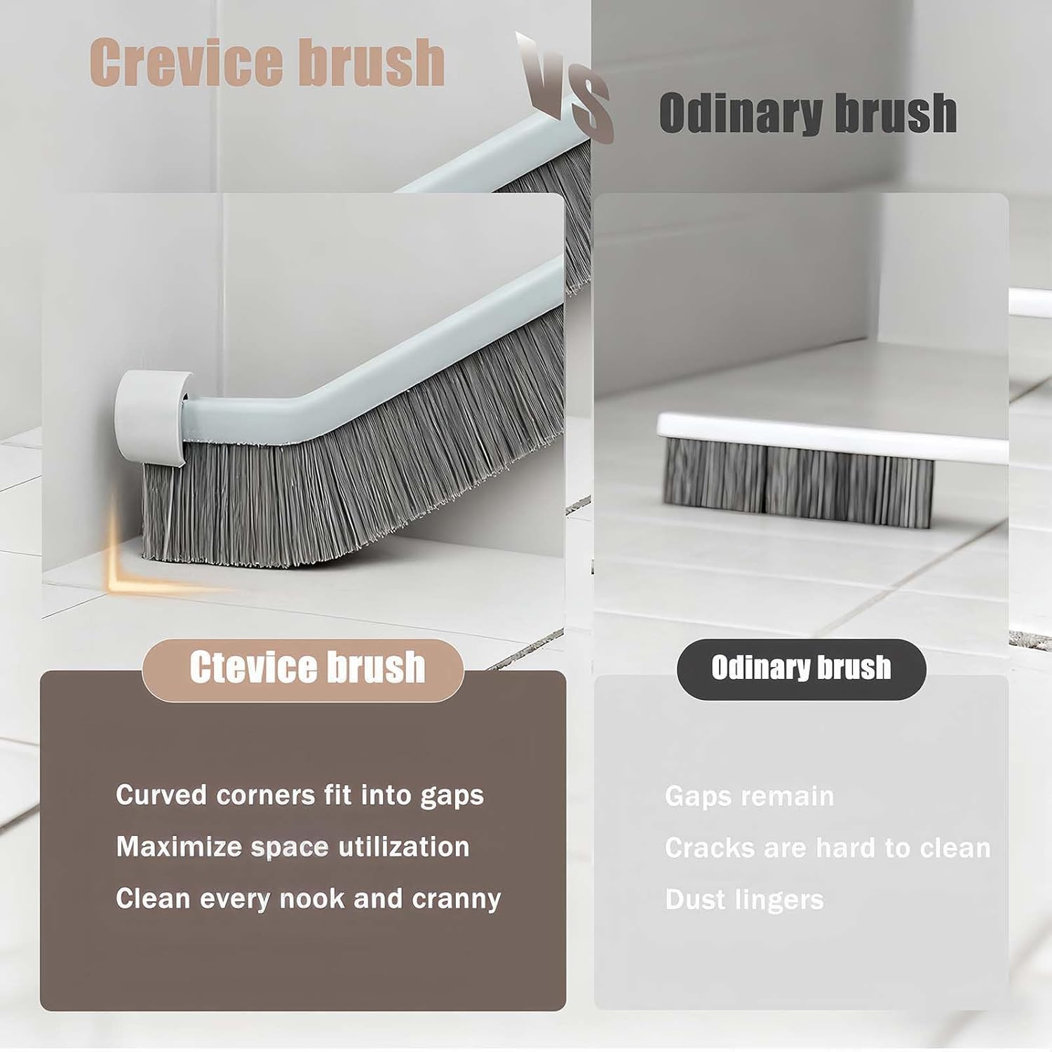 cepillos de limpieza para grietas rieles de ventanas azulejos y cocina kit 9 pz