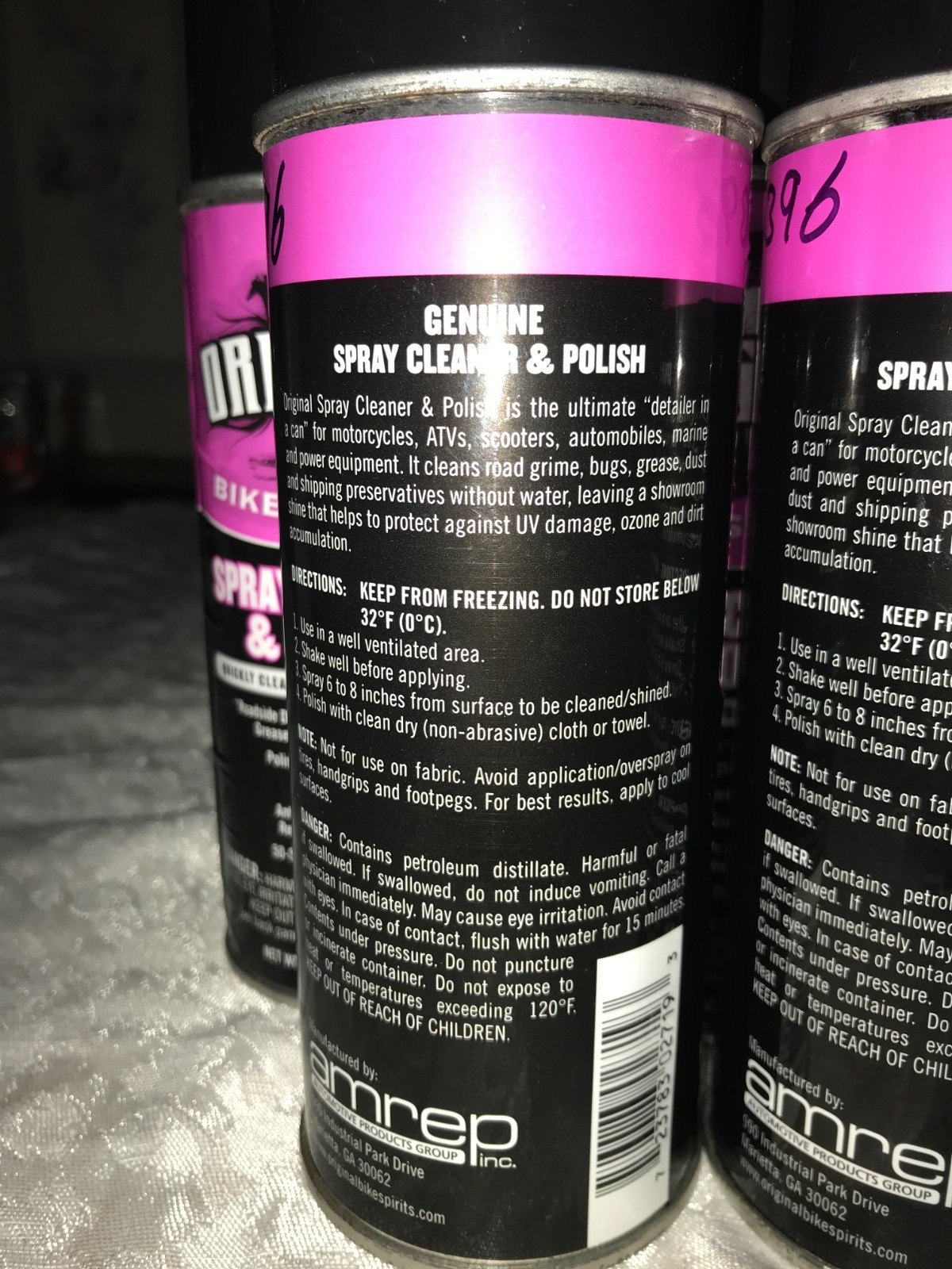 NOS 2 AMREP Original BIKE SPIRITS 14oz Spray CLEANER & POLISH Detailer in a Can