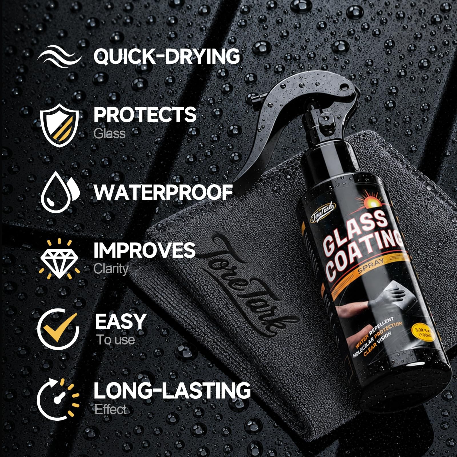 Car Ceramic Glass Coating Spray,Automotive Windshield Rain Repellent Glass Po…