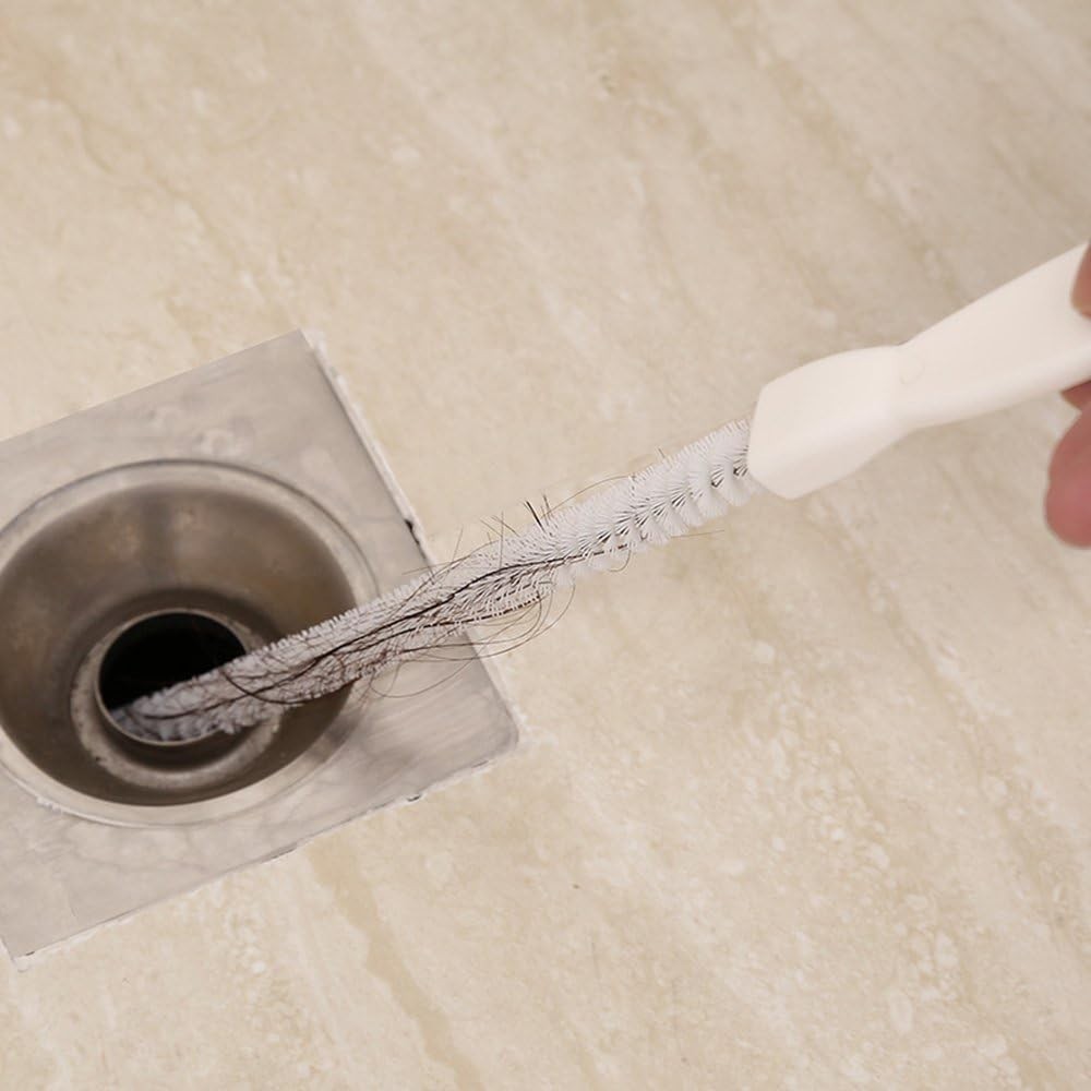 Durable Sink Drain Cleaning Brush – 17.7″ Plastic Tool with Spiral Bristles