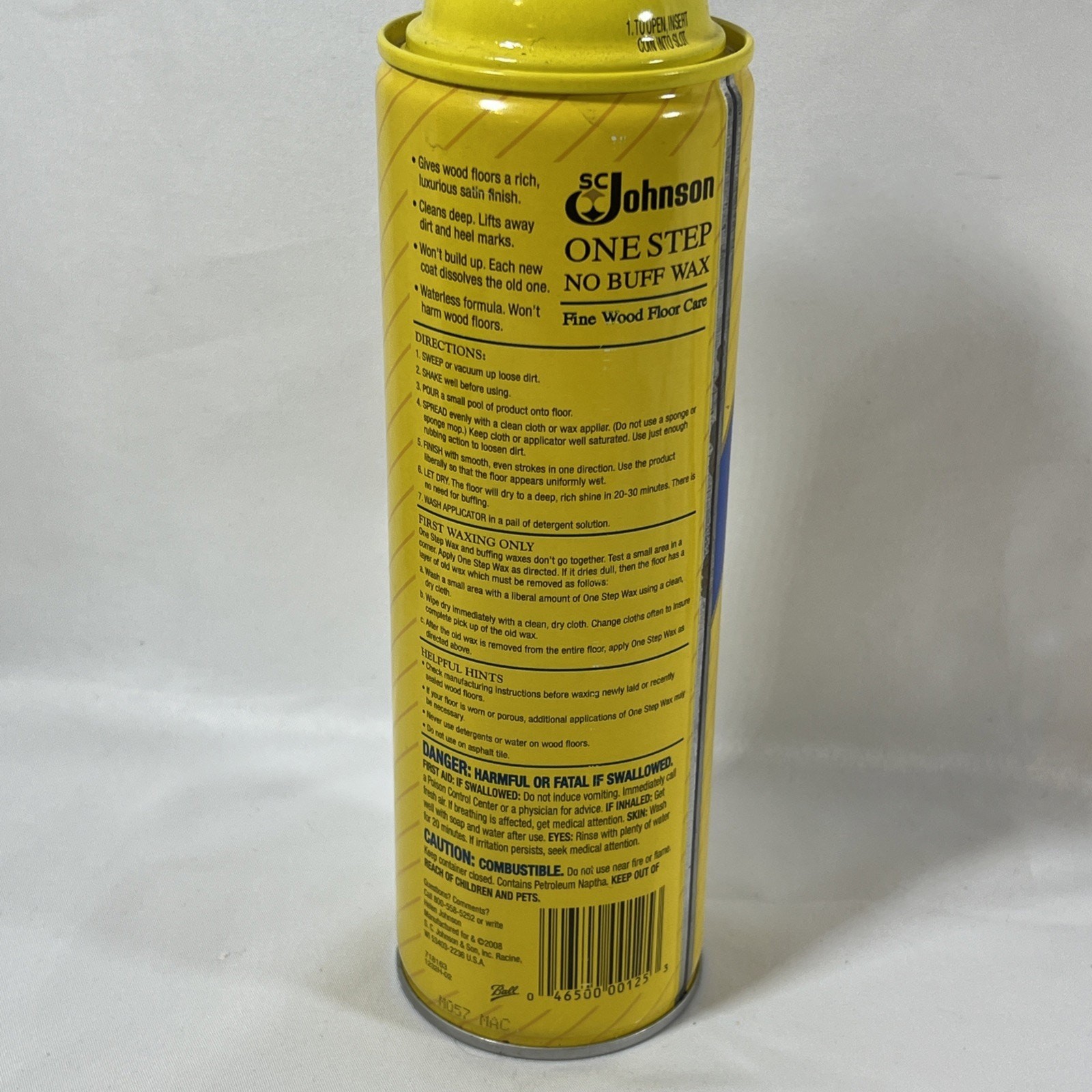 SC Johnson One Step No Buff Wax Fine Wood Floor Care Discontinued READ 16oz