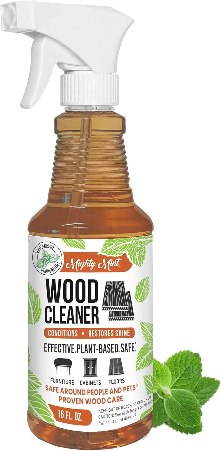Luxurious Wood Cleaner & Conditioner Spray – 16oz Plant-Based Peppermint Fresh