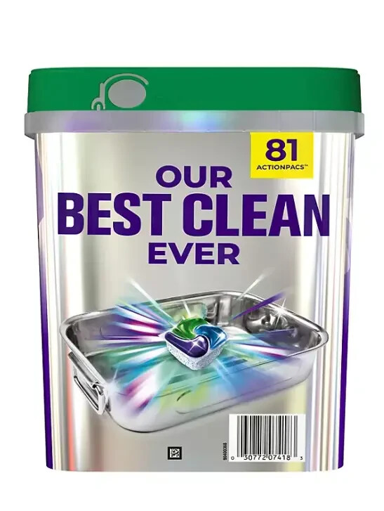 Cascade Platinum Plus ActionPacs Dishwasher Detergent Pacs Fresh Scent (81 ct.)