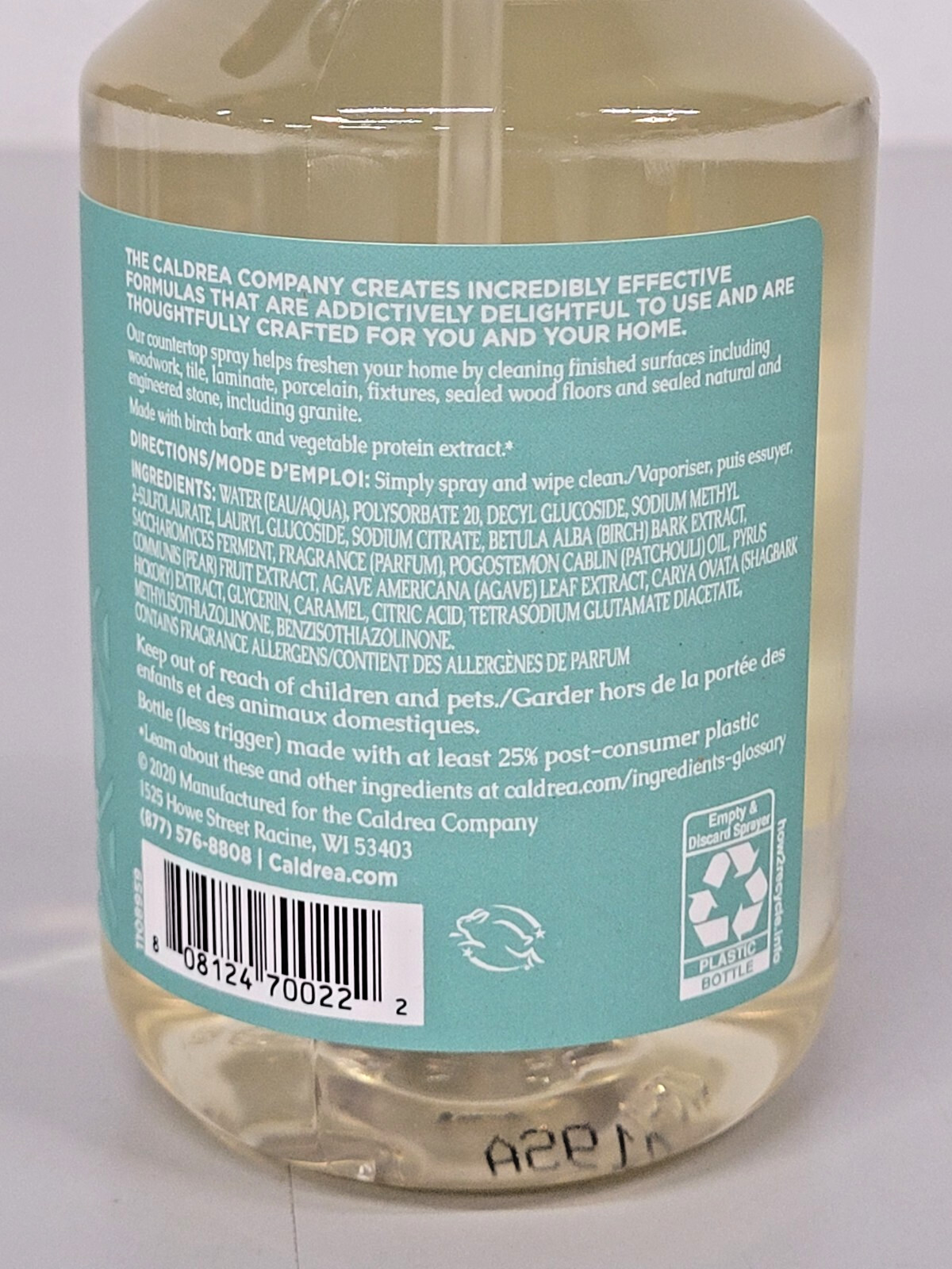 Caldrea Multi-surface Countertop Spray, Pear Blossom Agave, 16 oz – DISCONTINUED