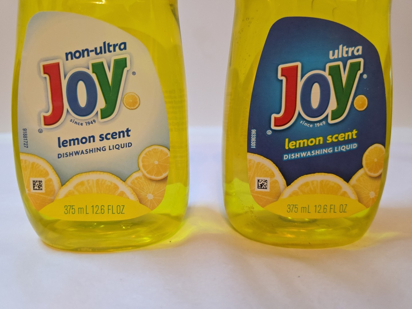 Set Of 2 Vintage Joy Lemon Scent Dishwashing Liquid 12.6 Fl Oz