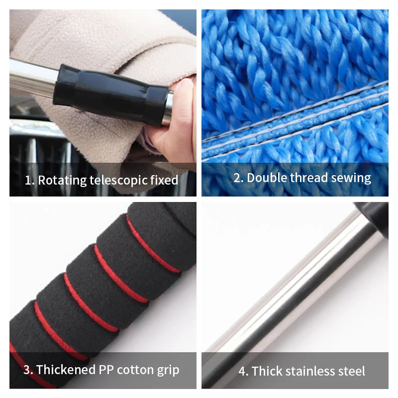 Car Cleaning Duster Microfiber Large Home Wax Treated Handle Brush Car Cleaning