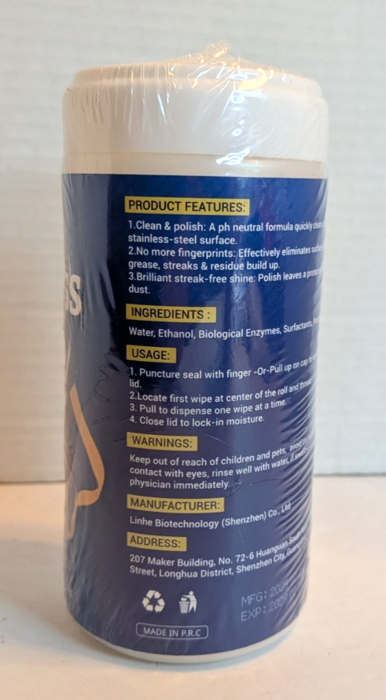ReviveBee Stainless Steel Wipes Streak-Free Formula 4.6 Oz