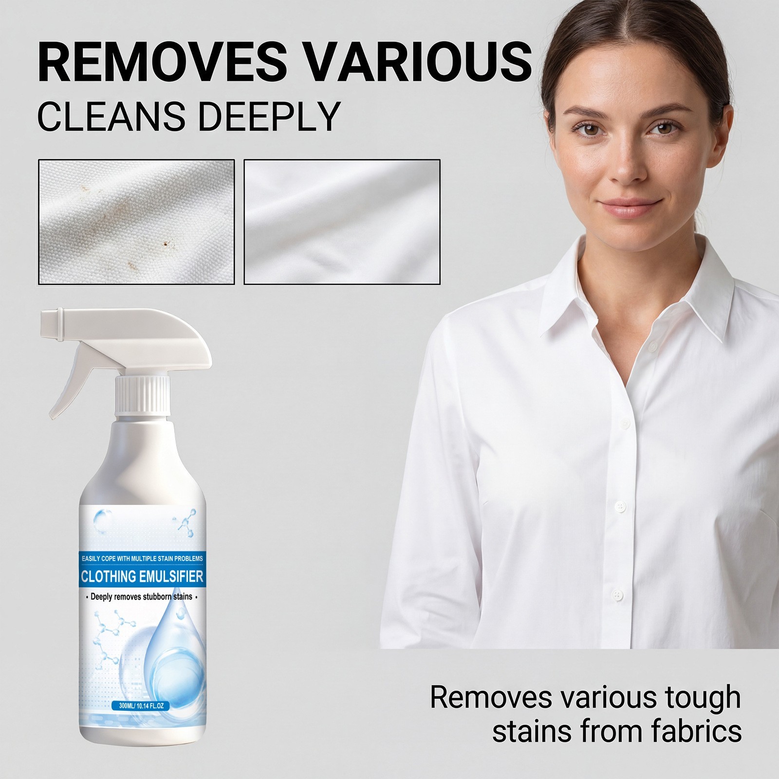 Clothing Emulsifier Stain Remover,300ml Non Ionic Emulsifier Clothing Cleaner,Po