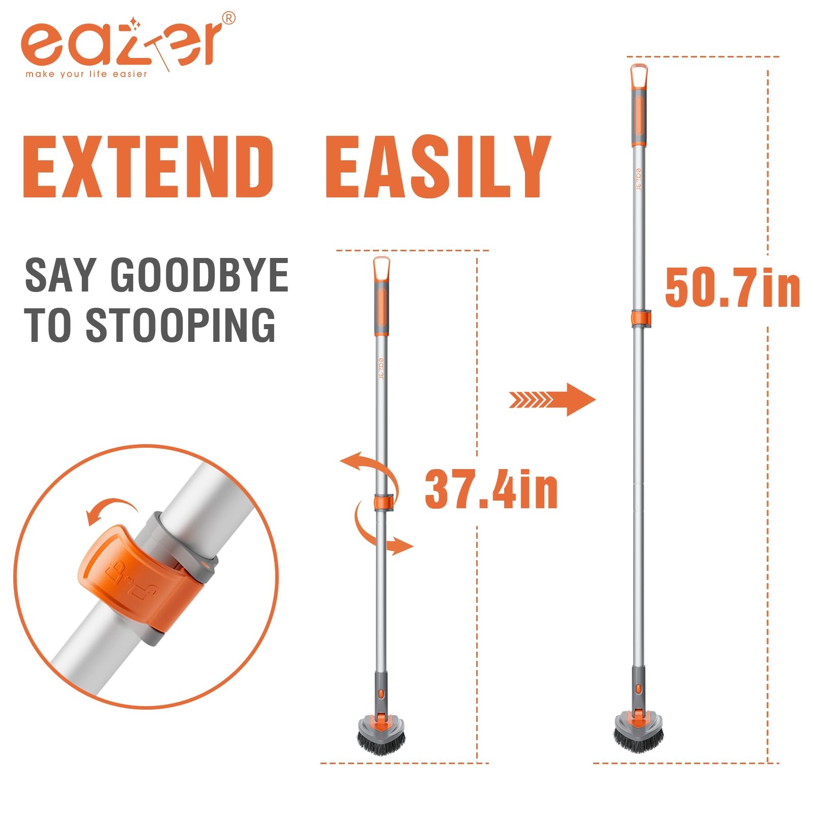 4-in-1 Long-Handled Tub Scrubber-Versatile Bathroom Cleaning Brush with Showe…