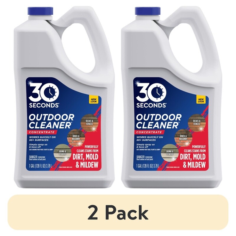 Outdoor Cleaner 2 Pack Concentrate Algae Mold Mildew Stain Remover 1 Gallon New