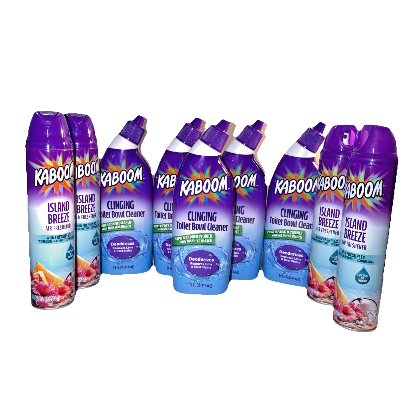 9 KABOOM Clinging Toilet Bowl Cleaner Deodorizer(5) & (4) Air Refresher 9