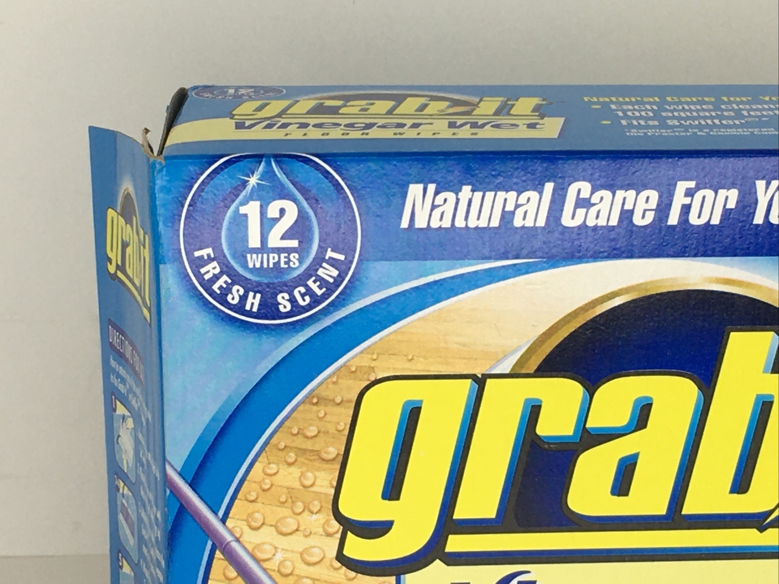 Pledge Grab It Vinegar Wet Floor Wipes 12 Ct Natural Care for Wood Floors DISC!