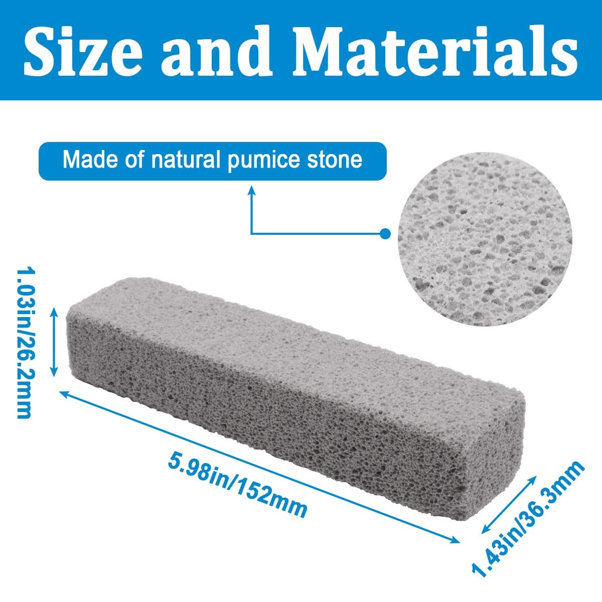 30PCS Pumice Stones for Cleaning,Grey Pumice Scouring Pad,Cleans Hard Water R…