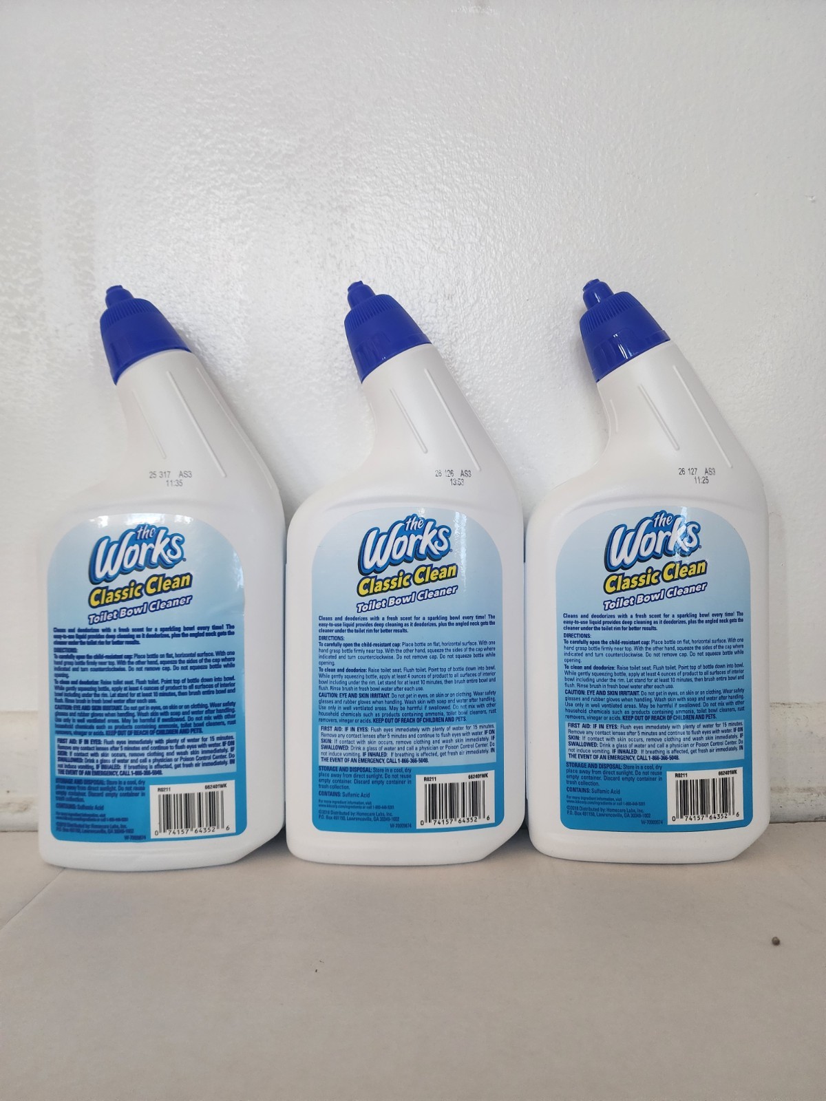 The Works Classic Clean Toilet Bowl Cleaner Cleans & Deodorizes, 3 x 24 fl oz
