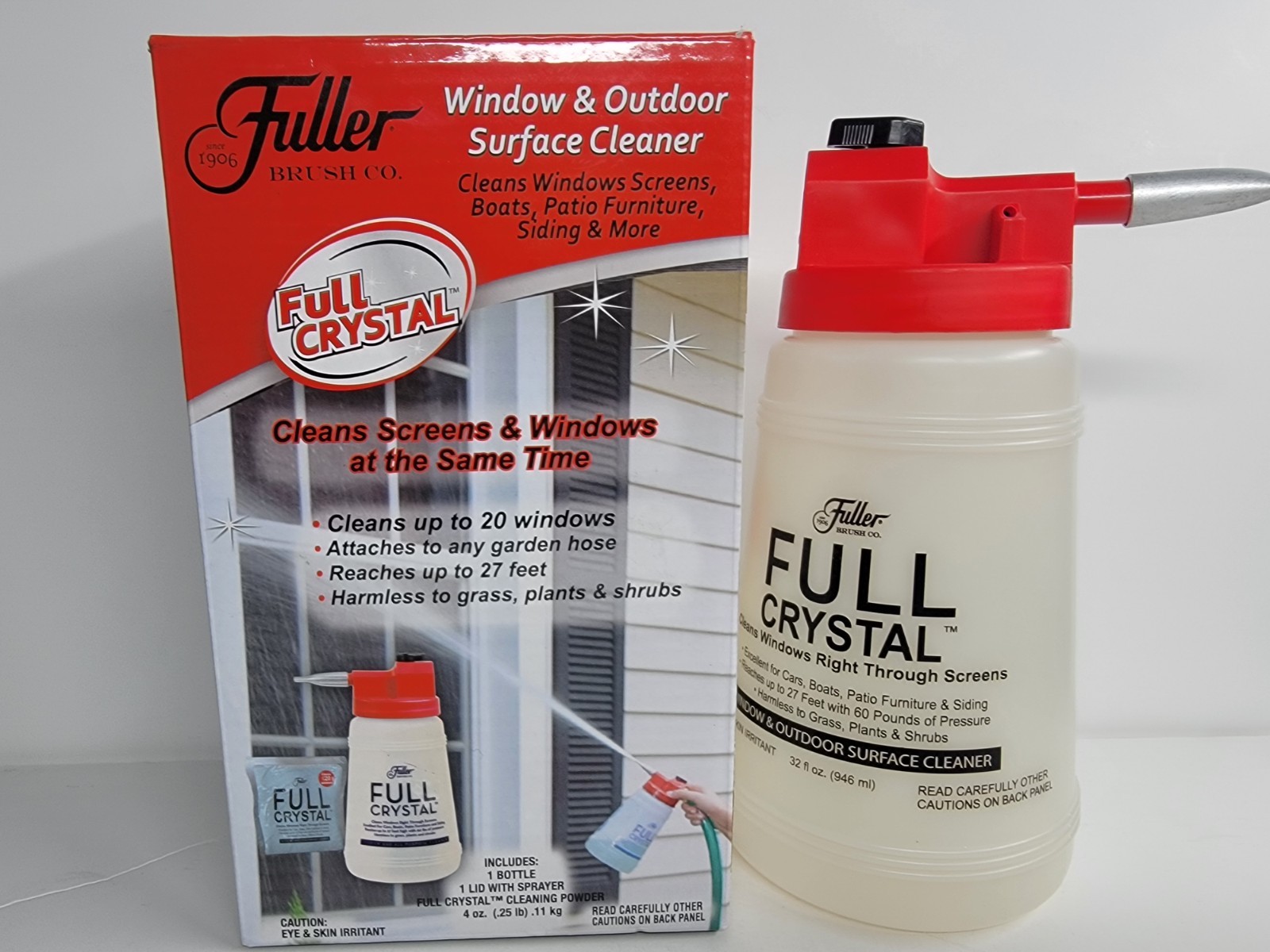 Fuller Brush FBFC-6 Full Crystal Window & Outdoor Surface Cleaner w/ 3 Refills