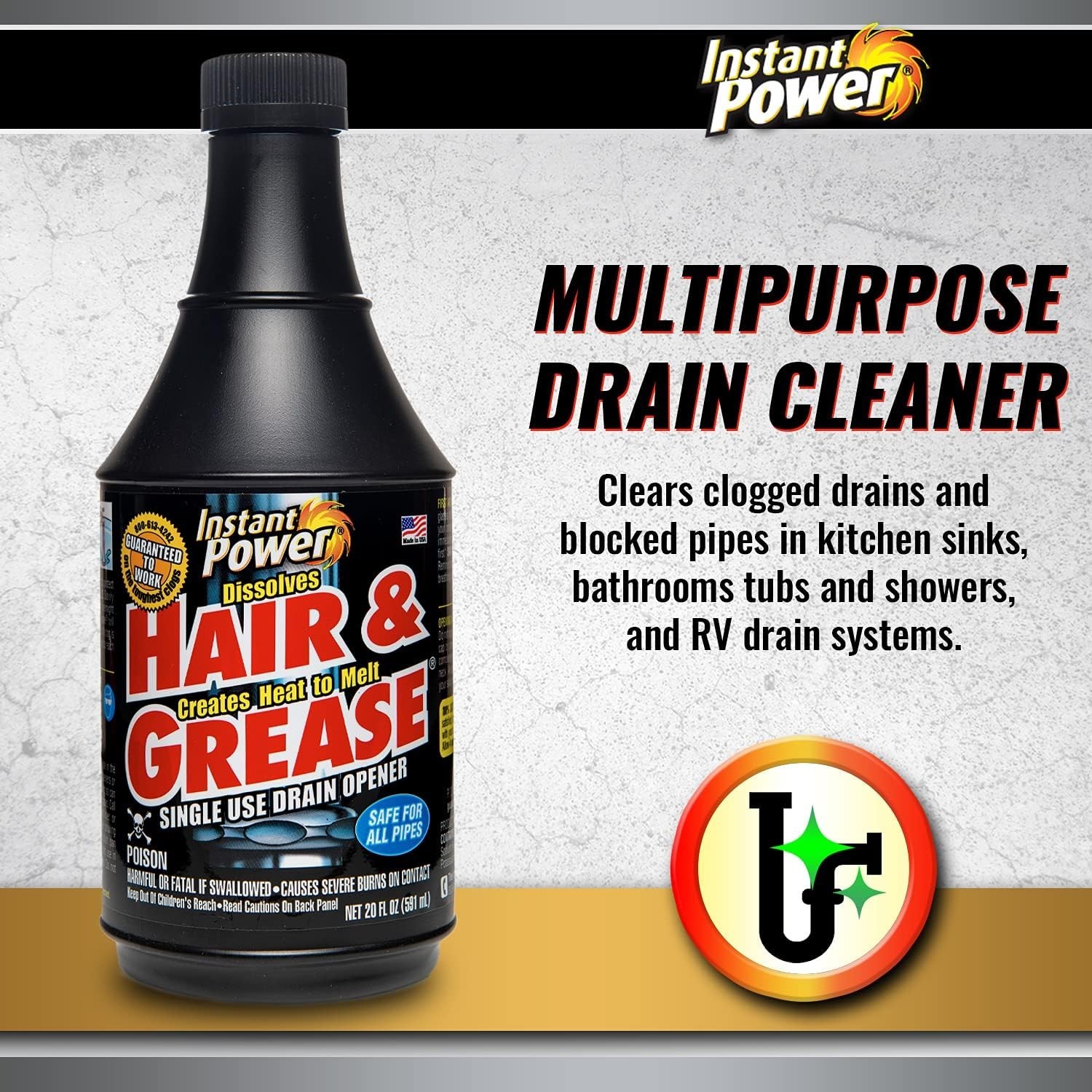 20 oz. Hair and Grease Drain Opener Pipe Plumbing Cleaner Clog Remover