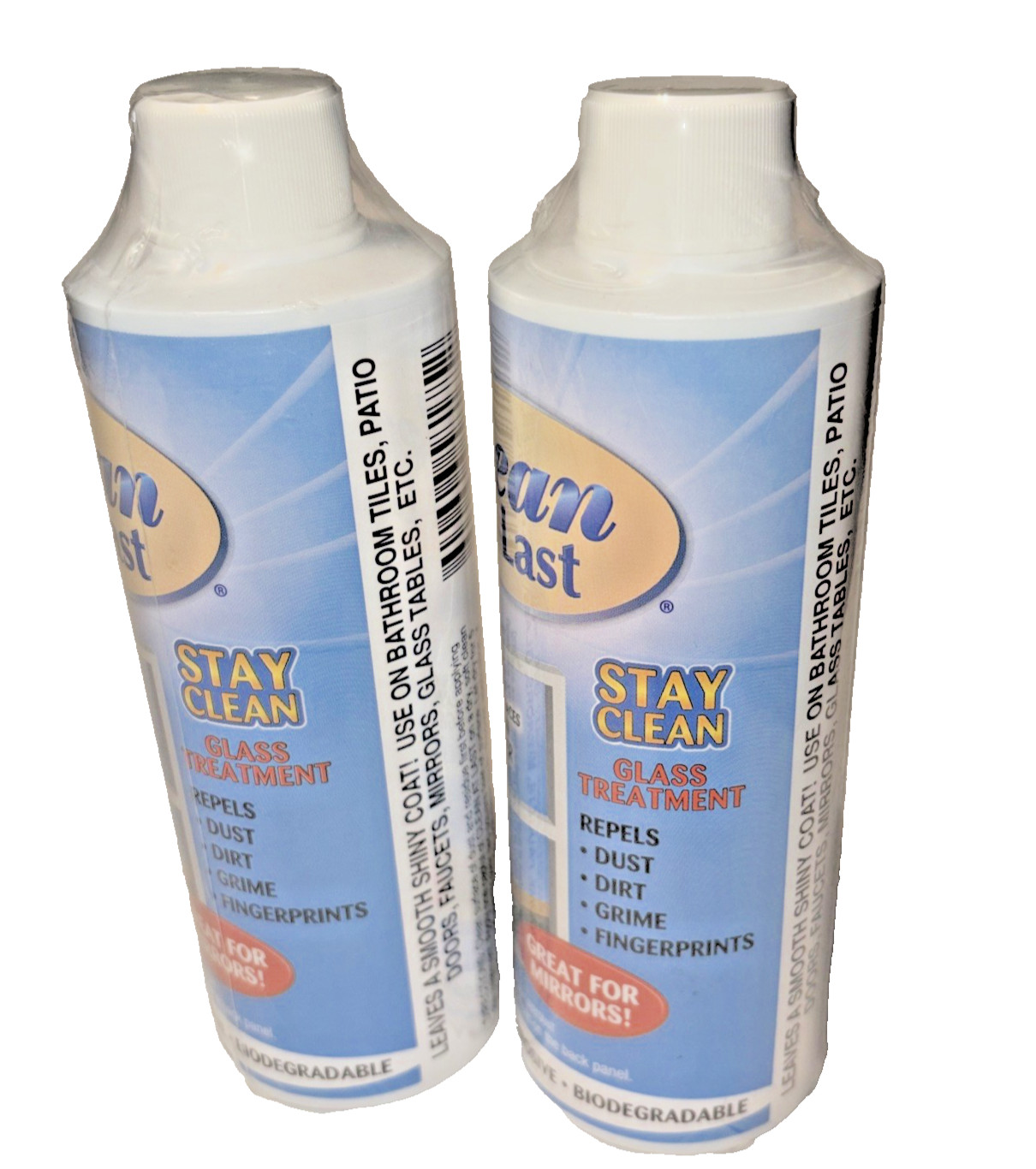 Clean At Last Glass Treatment New Sealed 8 Ounces Each Lot of 2 Great for Mirror