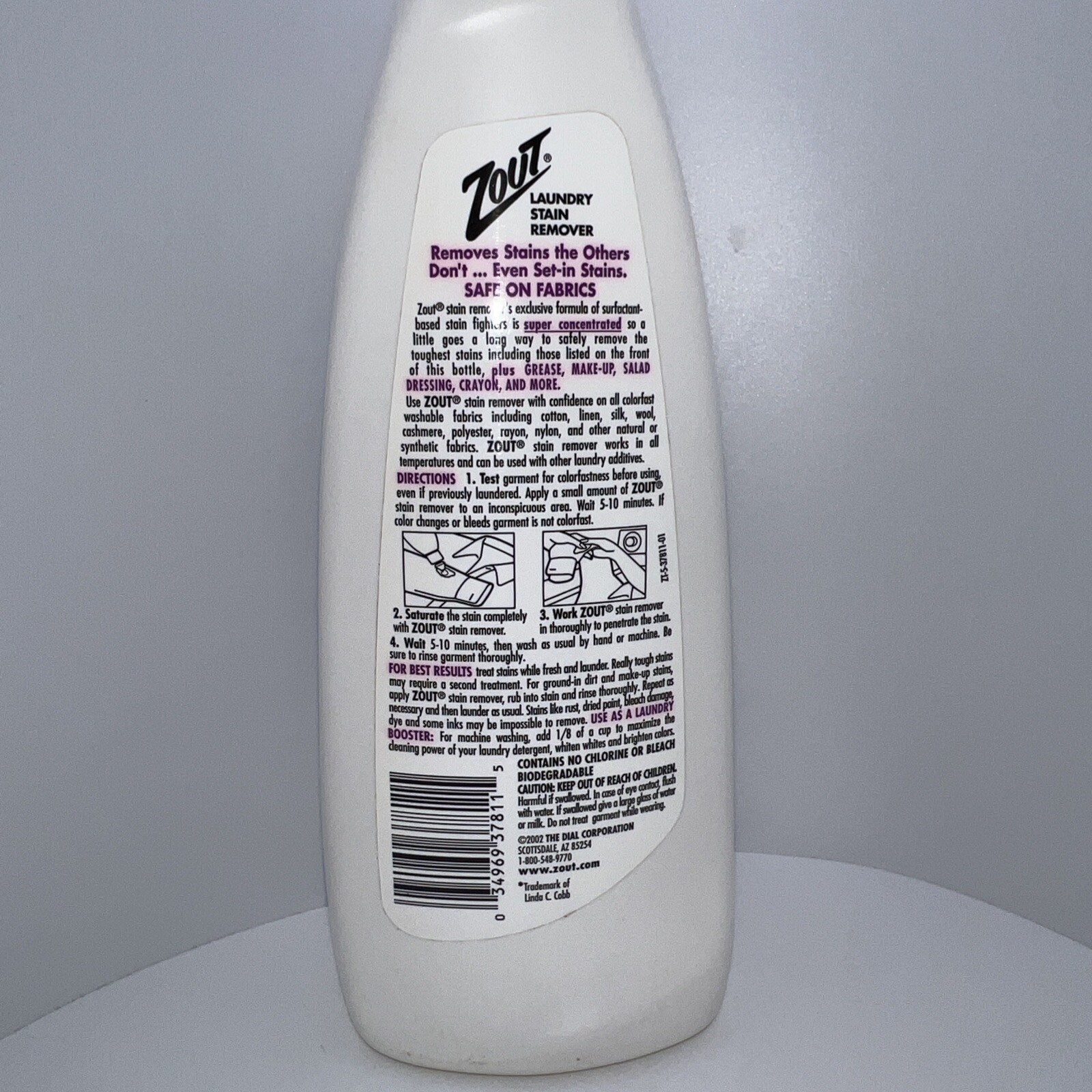 Vintage Zout Stin Remover Super Concentrated Full Bottle 16oz Prop 2002 NEW
