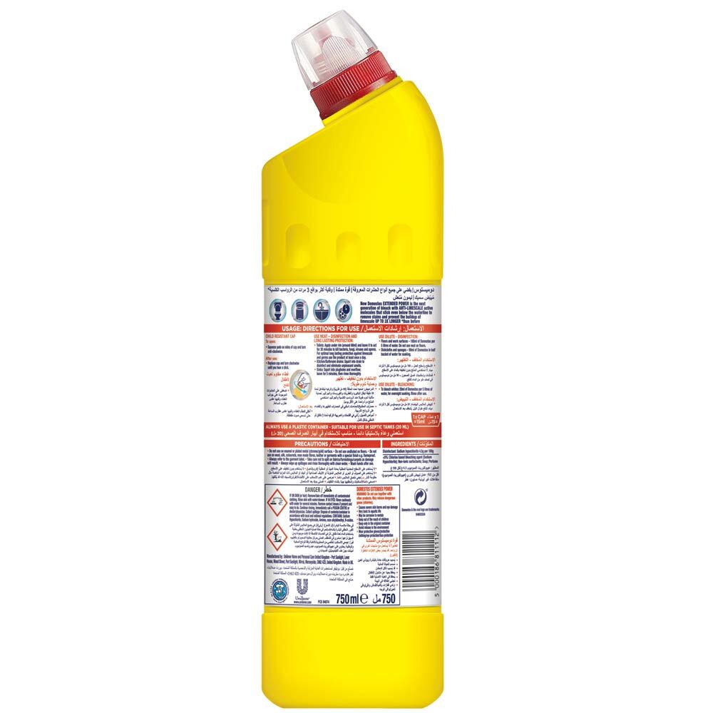 Domestos Citrus Bleach 750ml 25.36 Fl Oz Powerful Cleaning Agent 1 Pack