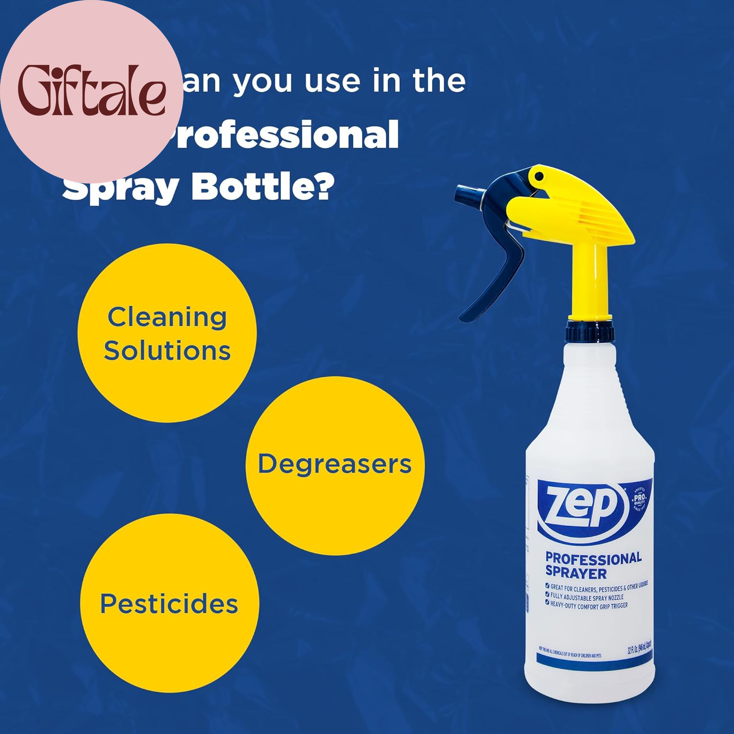 Professional Sprayer Bottle – 32 Oz (Case of 36) – HDPRO36 – Versatile Adjustabl