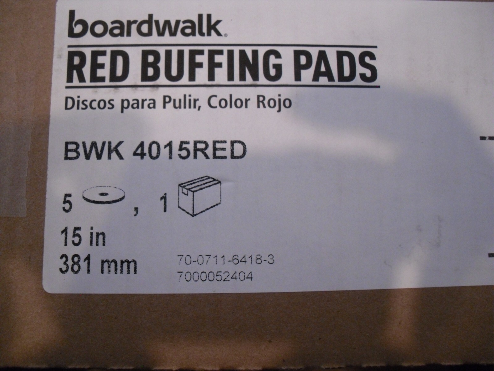 Boardwalk Buffing Floor Pads, 15″ Diameter, Red, 5/carton BWK4015RED BOARDWALK