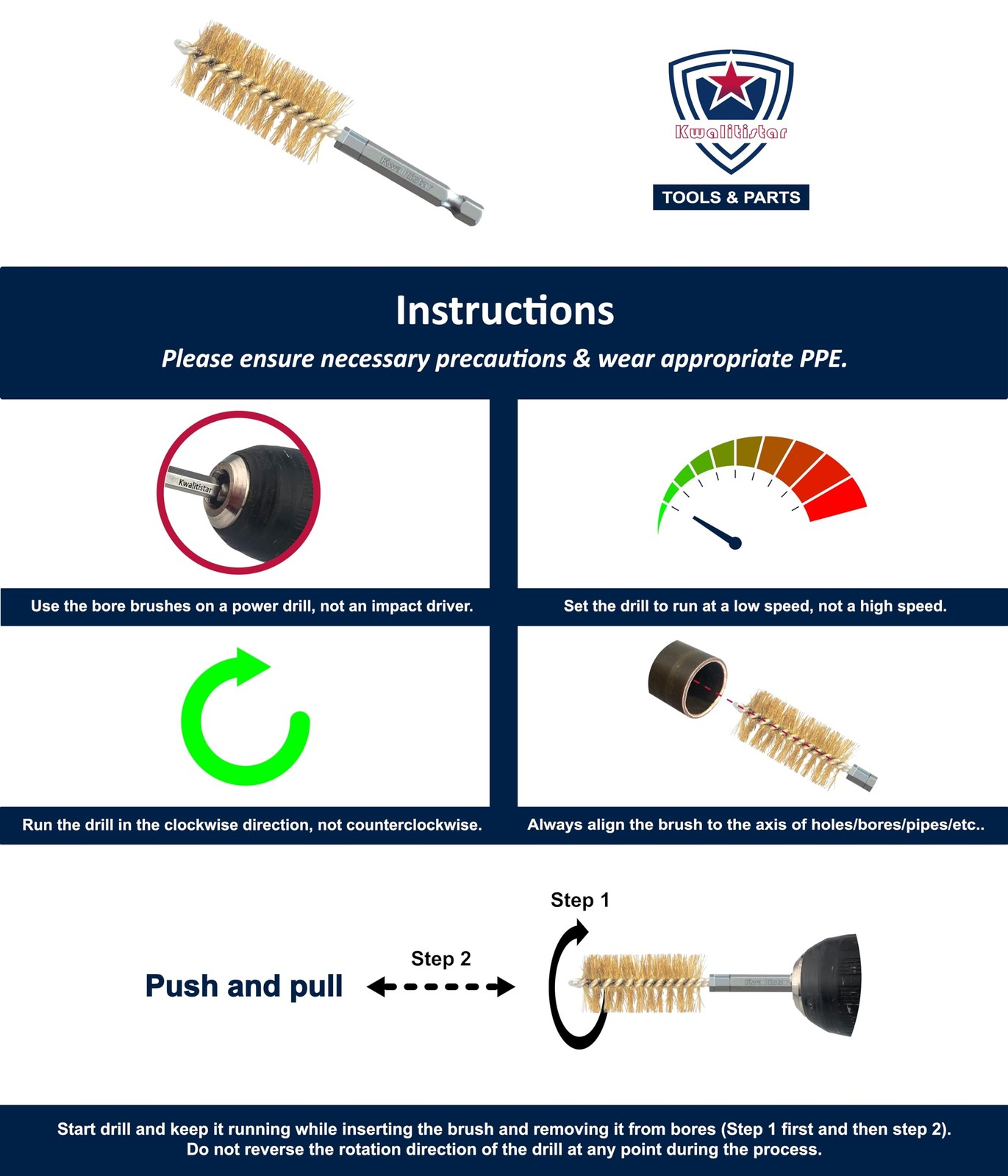 8-Size_2 Sets Bore Brush Set, Brass / Copper Wire Brush for Power Drill, Dril…