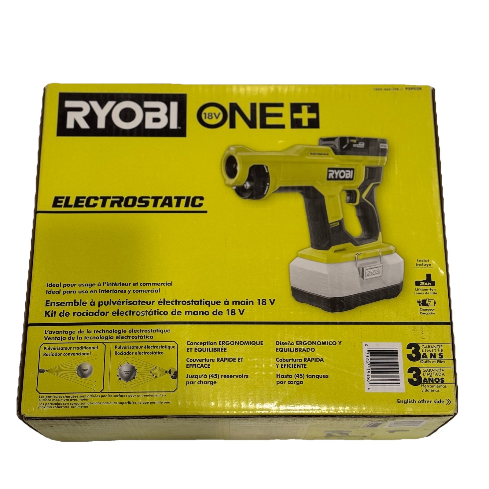 Ryobi ONE+ 18V Cordless Handheld ElectroStatic Sprayer Kit + BATTERY & CHARGER