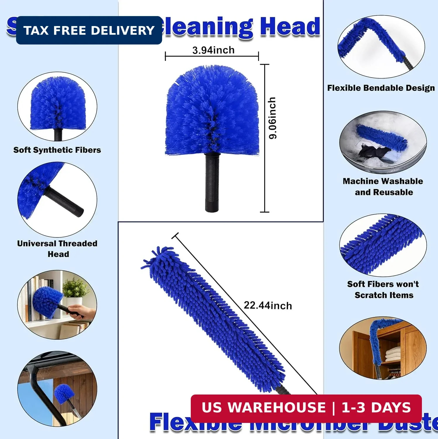 30FT Reach Solar Panel Cleaning Brush Kit with 5-24FT Telescoping Pole, 40FT Hos