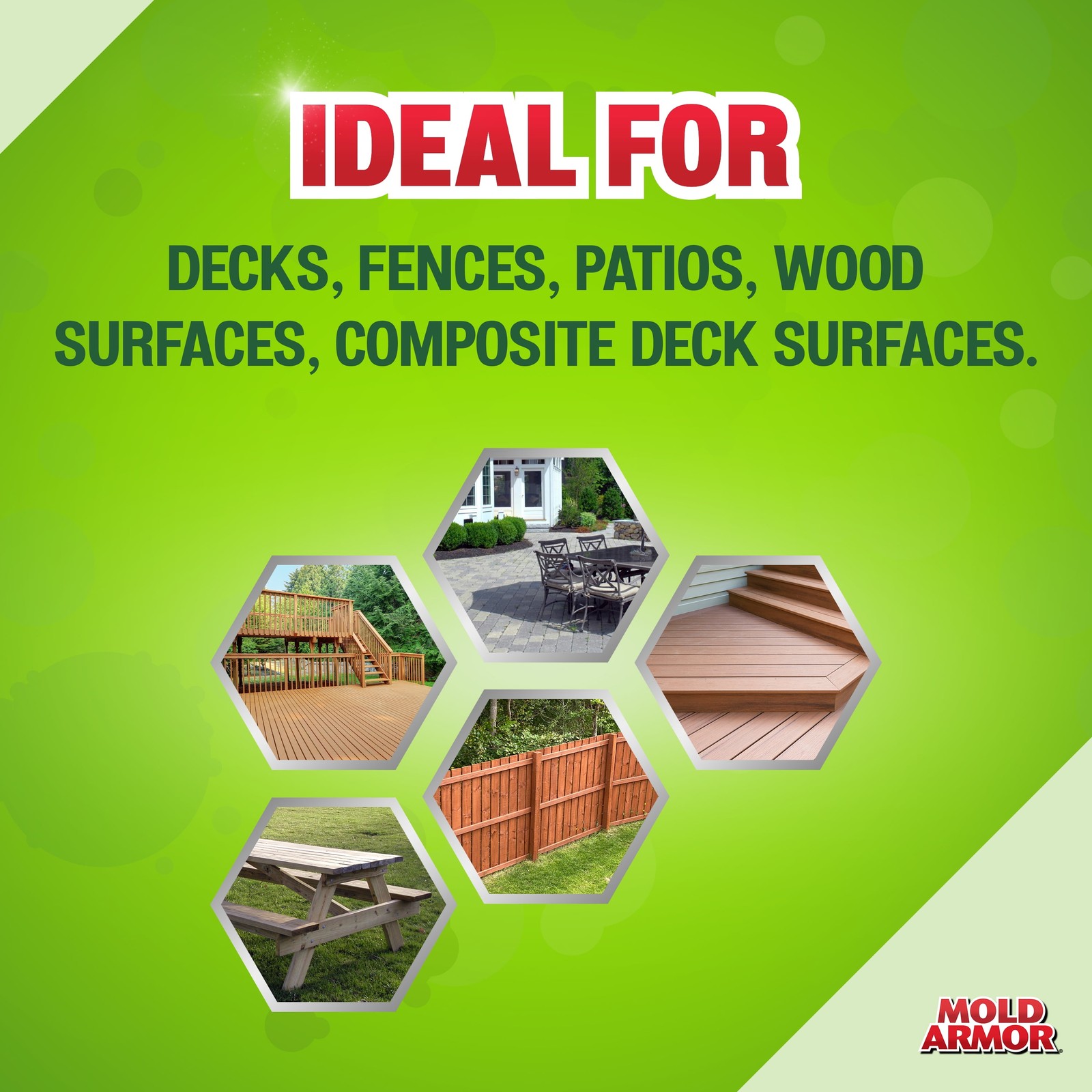 Mold Armor E-Z Deck Wash for Wood Surfaces, Composite Deck & Fence, 64 oz.