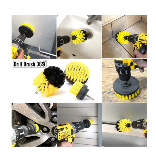 Scrubbing Drill Brush Attachments Shower Kitchen Professional Cleaning Time Save
