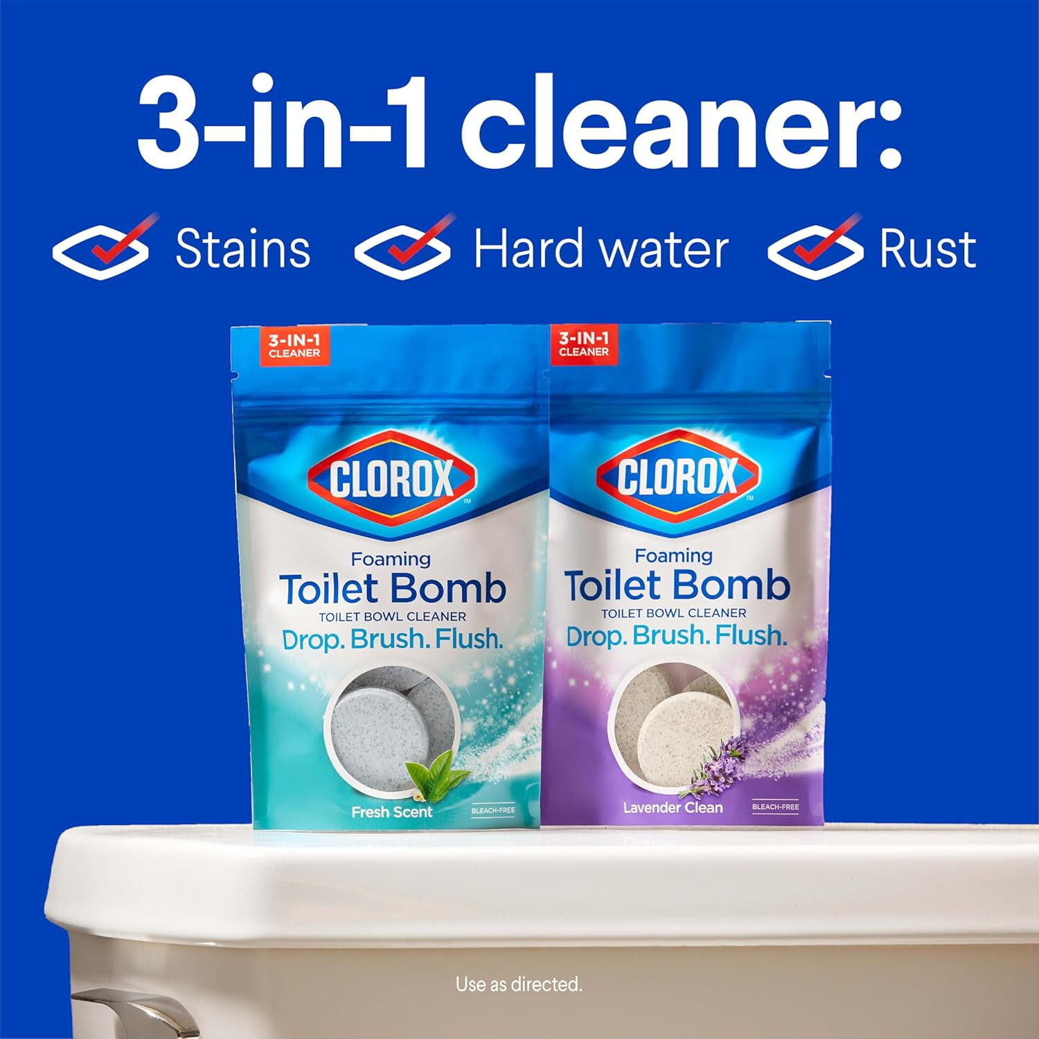 Foaming Toilet Bomb Toilet Bowl Cleaner, Bleach Free, Lavender Clean, 5 Count
