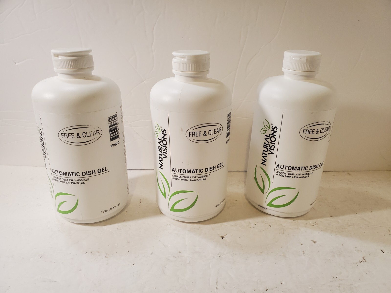(3) Natural Visions Automatic Dish Gel Super Concentrate Free & Clear 1 Liter