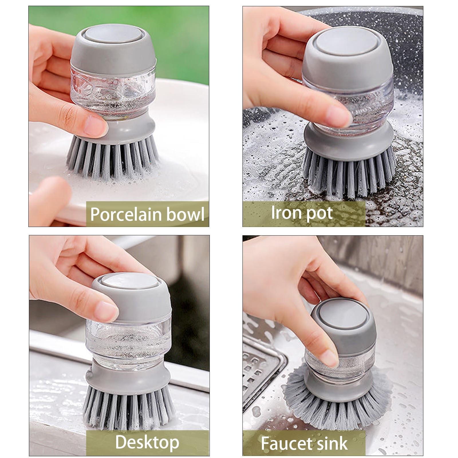 Soap Dispenser with Dish Brush and Storage Bracket, Easy to Clean Kitchen Ute…