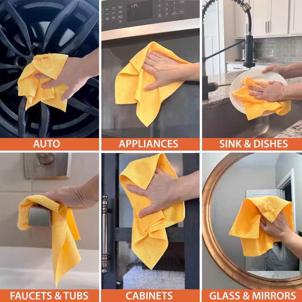 50 Count Microfiber Cleaning Cloth Roll 23oz Glass Cleaner Cleaning Kit