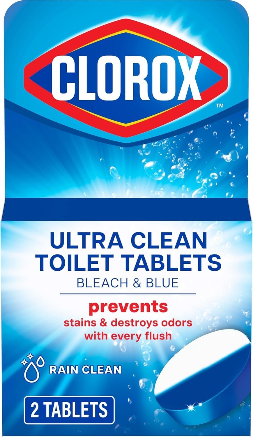 Ultra Clean Toilet Tablets: Bleach & Blue for Long-Lasting Freshness, 2 Count