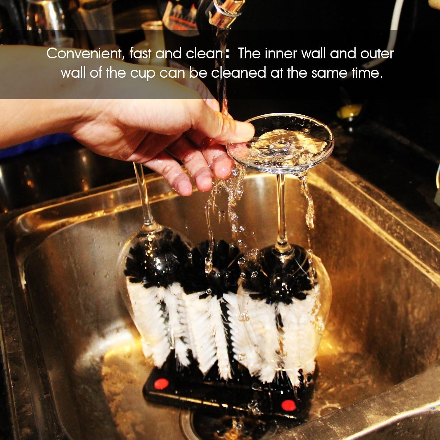 Glass Washer Brush Cleaner – 3 Brushes per Base