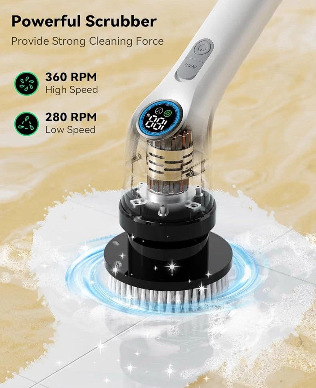 PunaFlex 7-in-1 Electric Spin Scrubber Cordless Cleaning Brush White Free Shippi
