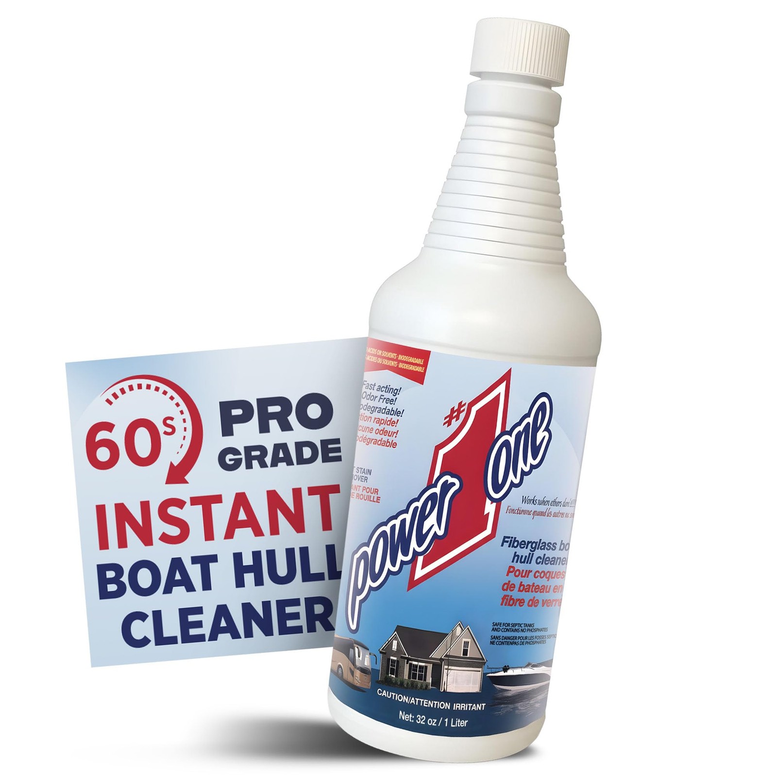 32oz Hull Cleaner: Your Boat’s Hero! Zaps Rust, Calcium & Waterline Stains