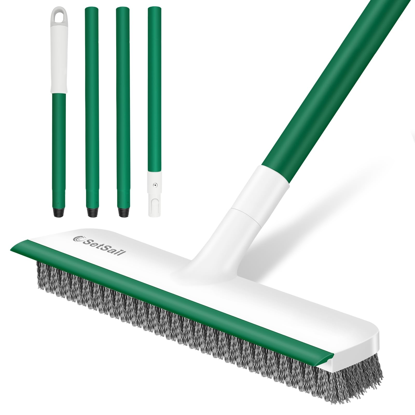 Upgraded Large 12 in Wide Floor Scrub Brush with 51-Inch Long Adjustable Hand…