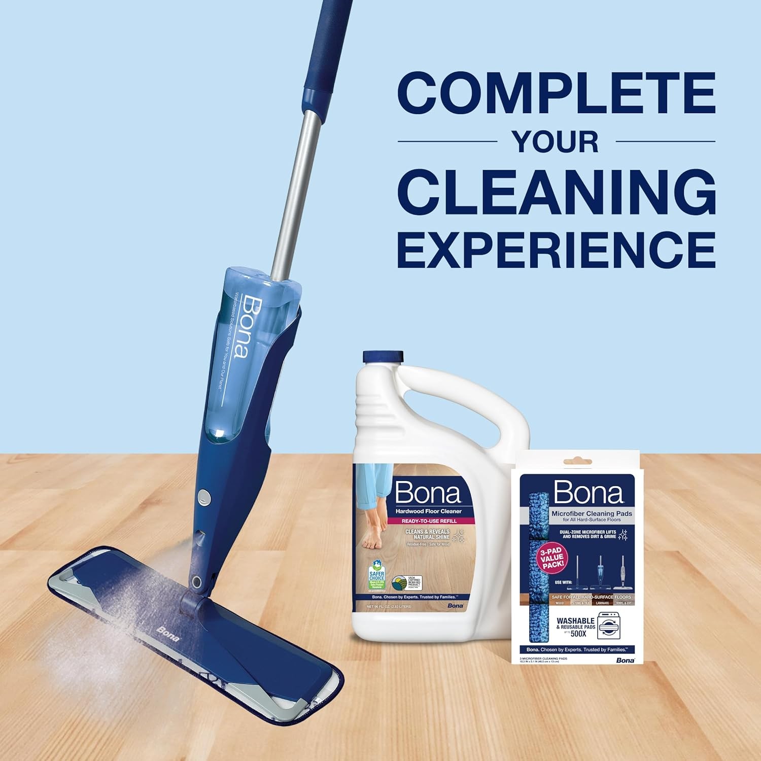 Bona Hardwood Floor Cleaner Refill 96 fl oz Unscented Spray Mop Bottle