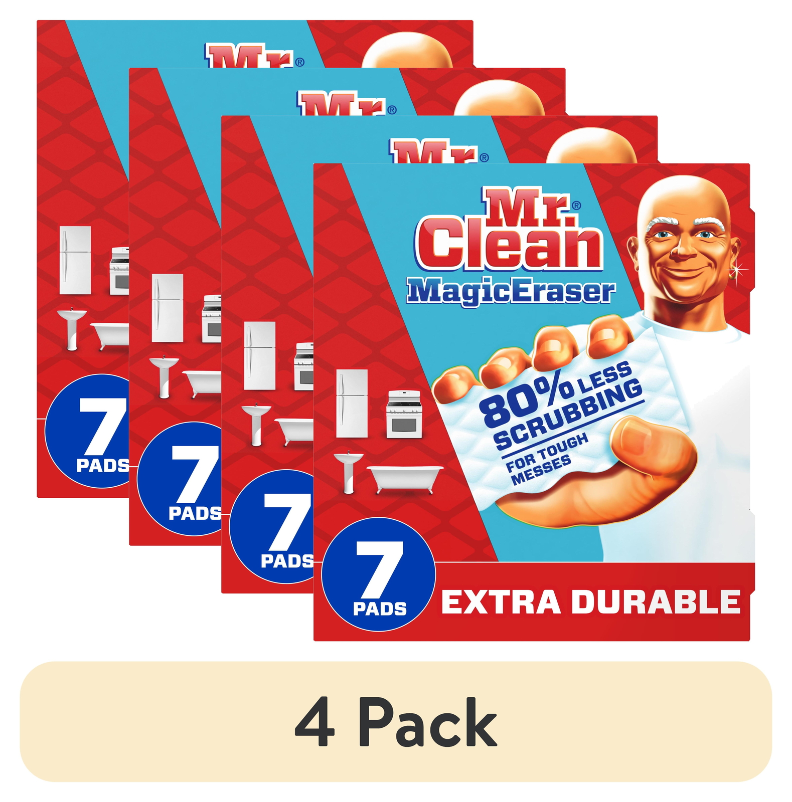 Magic Eraser Extra Durable All-Purpose Cleaning Pads with Durafoam, 7 Ct