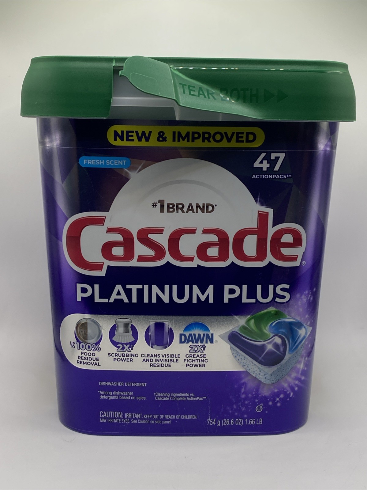 Cascade Platinum Plus Dishwasher Detergent Pods Fresh 47 Count